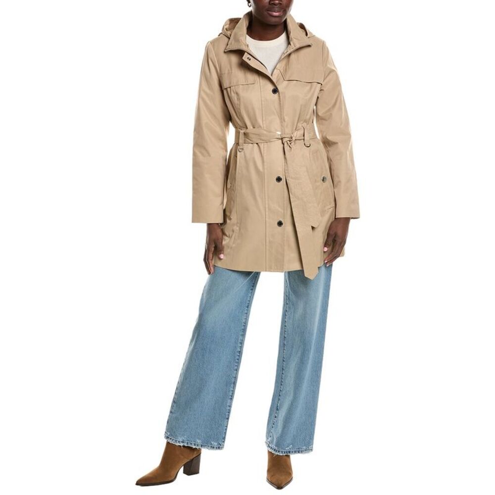 London Fog Womens Medium Trench Coat, Gray